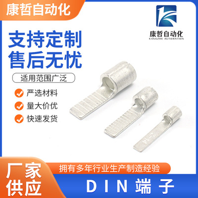 DIN端子镀锡铜鼻子钎焊接线端子供应 镀锌铜线耳DIN端子