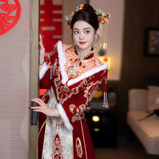 冬季加厚新娘秀禾服2026新款中式结婚礼服婚服显瘦敬酒服龙凤褂
