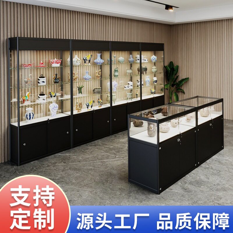 博物馆古董展示柜文物字画收藏品玉瓷器木质展览台珠宝玻璃柜