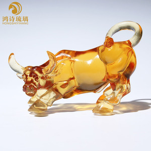 鸿诗琉璃牛摆件公司纪念年会创意客厅家居玄关装饰桌面工艺品