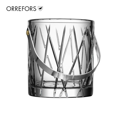 Orrefors瑞典水晶玻璃冰酒桶北欧进口降温冰块桶高档酒吧city冰桶