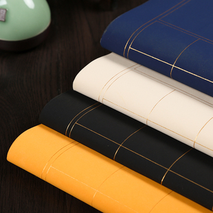 六尺对开方格宣纸粉彩半生熟空白毛笔书法万年蓝中楷抄经用纸