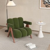 单人沙发椅设计师客厅阳台现代简约轻奢奶油风会客接待懒人休闲椅