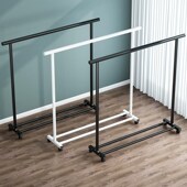 阳台晾衣架落地家用卧室内挂衣服折叠单杆简易宿舍移动晒衣帽架子