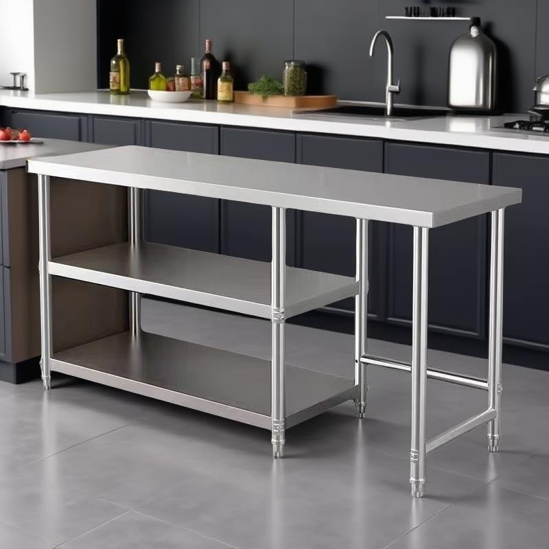 厨房不锈钢灶台架储物架工作台饭店厨房操作台两层三层专业定制