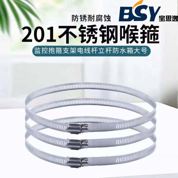 201监控喉箍抱箍支架不锈钢圈抱圈可调节伸缩钢扎带