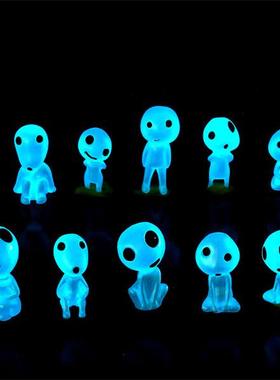 蓝色和绿色发光外星人可爱发光精灵鬼魂创意装饰饰品生日礼物