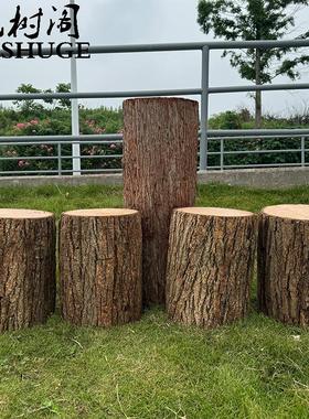 仿真树桩空心树墩落地栅栏商场餐厅木桩园林婚礼影视剧道具假木段