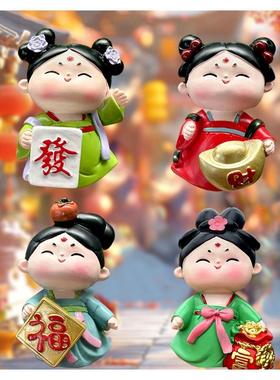 新款古风糖小梦唐风冰箱贴家居客厅装饰品磁吸小摆件女生节日礼品