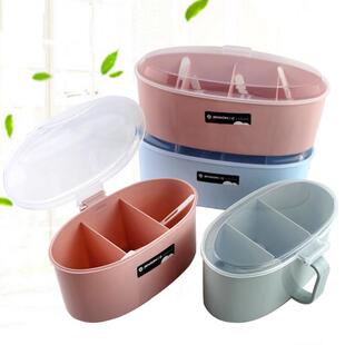 四格三格调料盒塑料加厚分格家用厨房带盖子带勺调味罐食盐佐料瓶