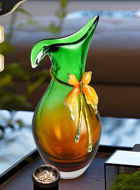 创意轻奢中式美式风珐琅彩蝴蝶工艺花瓶客厅餐桌玄关柜摆件插花器