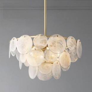 全铜云雾轻奢客厅吊灯现代卧室餐厅创意简约家用玻璃主灯