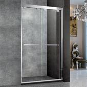 网红简易304不锈钢淋浴门卫生间一字屏风隔断出口玻璃浴室门D91