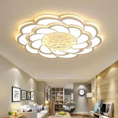 2022年新款水晶客厅灯简约现代圆形大厅大灯大尺寸花朵led吸顶灯