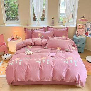 2.1 1.2m床单三件被套1.6 2024新款 全棉生态喷气磨毛四件套床单款