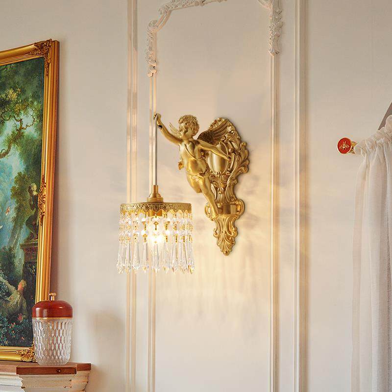 法式全铜天使壁灯客厅卧室床头书房过道墙灯美式复古轻奢水晶灯具,自行车/骑行装备/零配件,更多零件/配件,淘宝优惠券,粉丝福利购,淘宝优惠卷