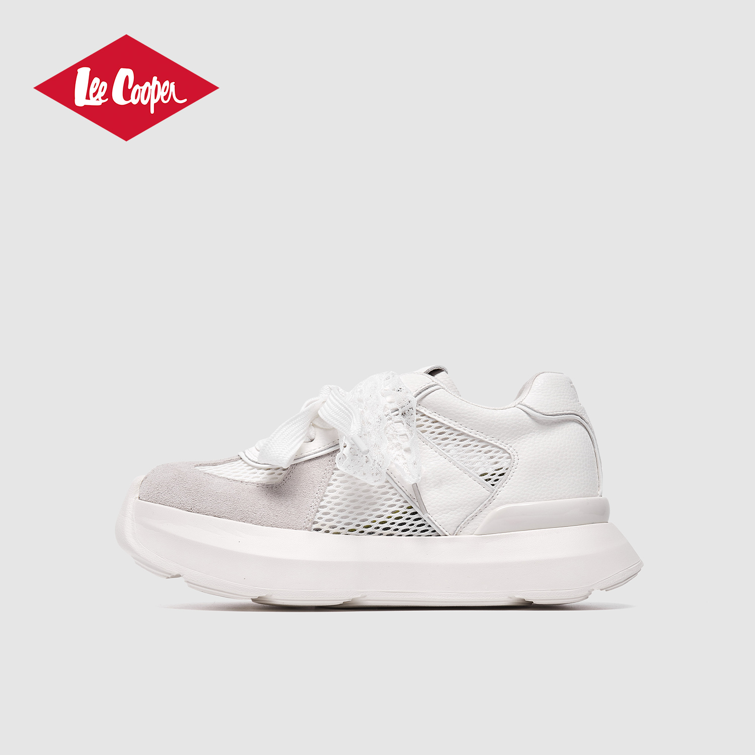 Lee Cooper厚底休闲鞋2025秋冬新款网面轻便透气板鞋潮流百搭女鞋