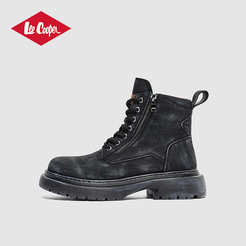Lee Cooper马丁靴男2025秋冬新款工装机能短靴时尚耐磨增高靴子男