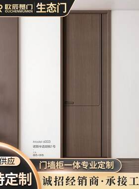 强化实木韩式生态门室内高档免漆生态门防火板铜条生态门