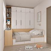定制榻榻米床衣柜一体储物床书架床一体收纳床高箱单人床小户型
