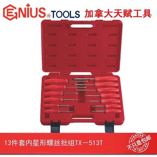 Genius天赋工具13件套内星形螺丝批组梅花内六花改锥起子TX-513T