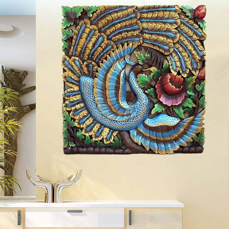 泰国孔雀雕花板柚木工艺挂件东南亚风情客厅装饰实木镂空板壁挂,自行车/骑行装备/零配件,更多零件/配件,淘宝优惠券,粉丝福利购,淘宝优惠卷