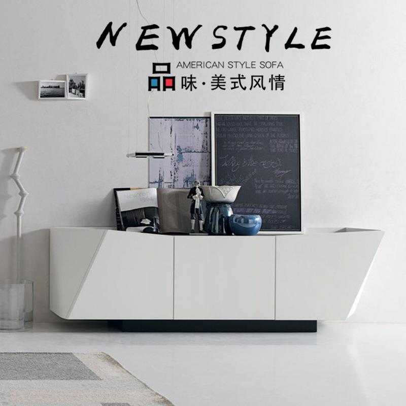 白色钢琴烤漆餐边柜创意个性玄关柜现代简约异形茶水柜储物柜整装