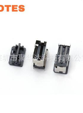 LOTES ASASS008 SFF-8654 4X直立型母座 SlimSAS 38PIN 180度