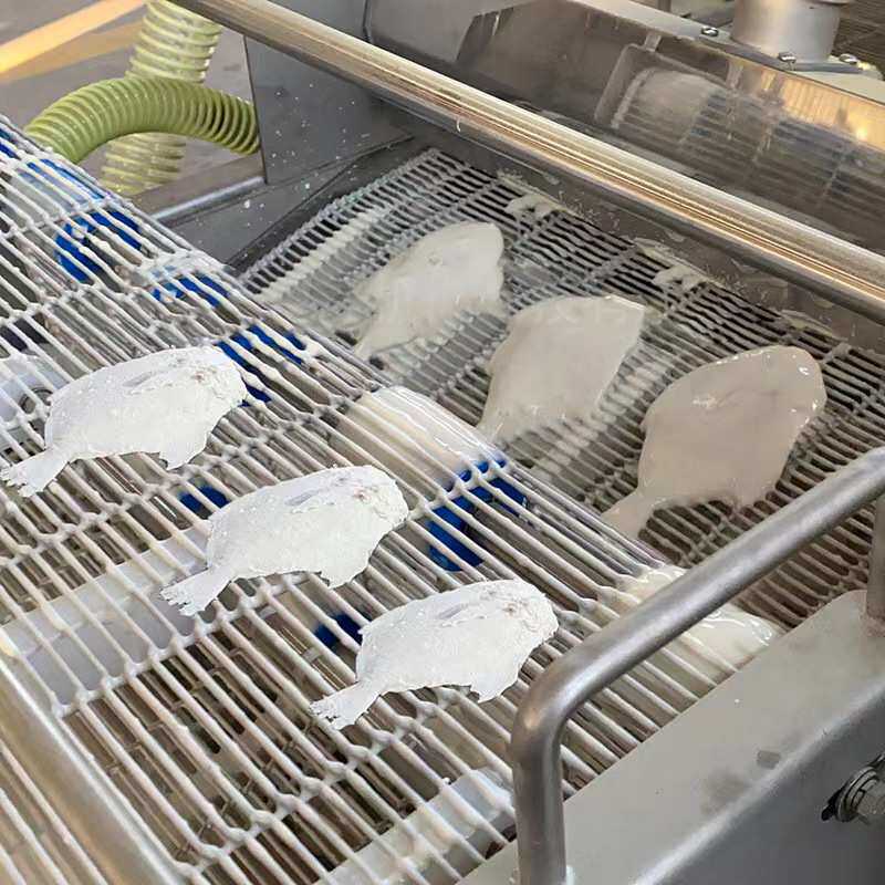 全自动盐酥杏鲍菇上粉机牛肉排韩式炸鸡块裹粉设备厂家直售