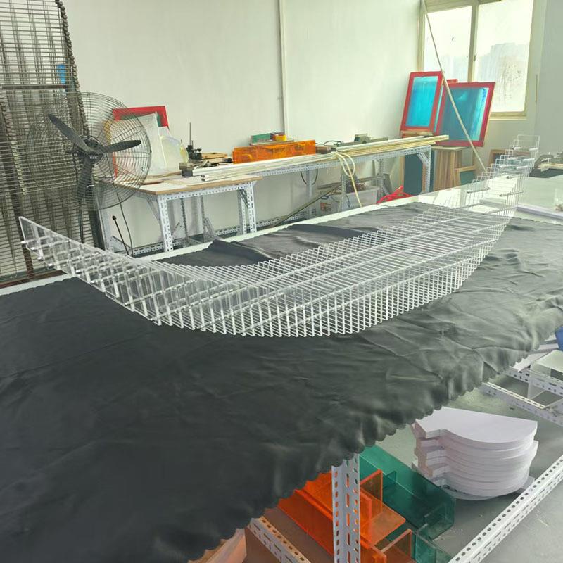 亚克力帆船月亮造型装置品酒店艺术品雕塑售楼处软装生产加工