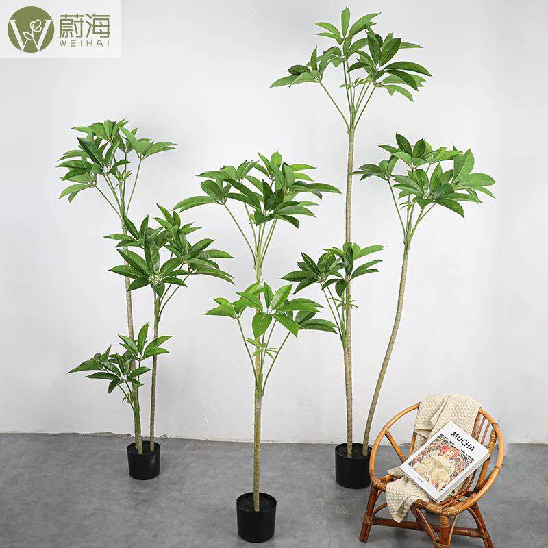 仿真多杆大叶伞树北欧家居客厅大型植物装饰发财树盆栽仿真树