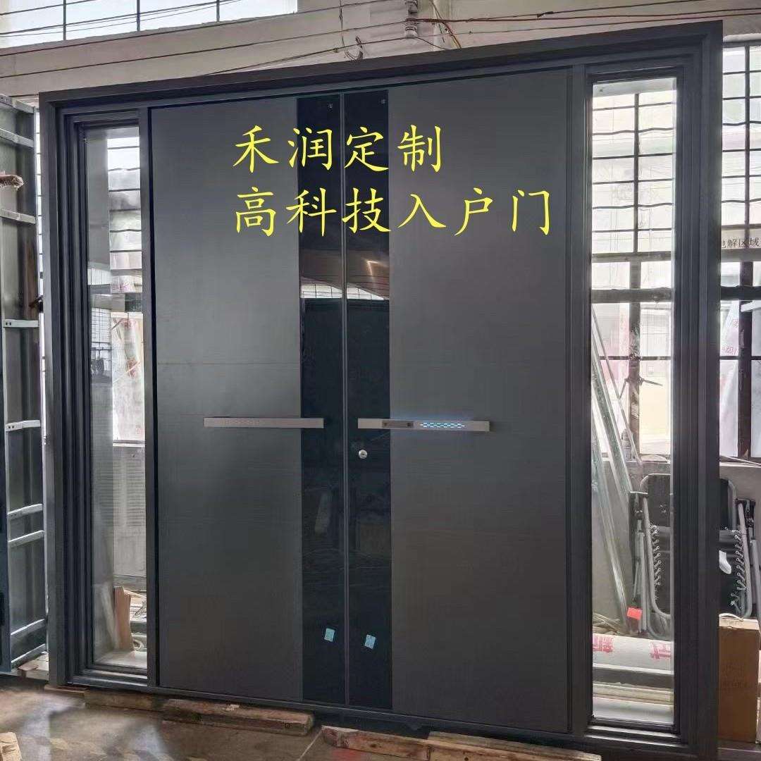 工厂直供高科技玻璃铸铝入户门别墅大门家用商用进户门密码门商用