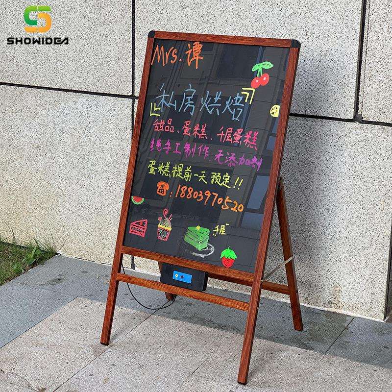 LED电子发光板支架式荧光板 可充电立式店铺用商用手写闪光广告牌