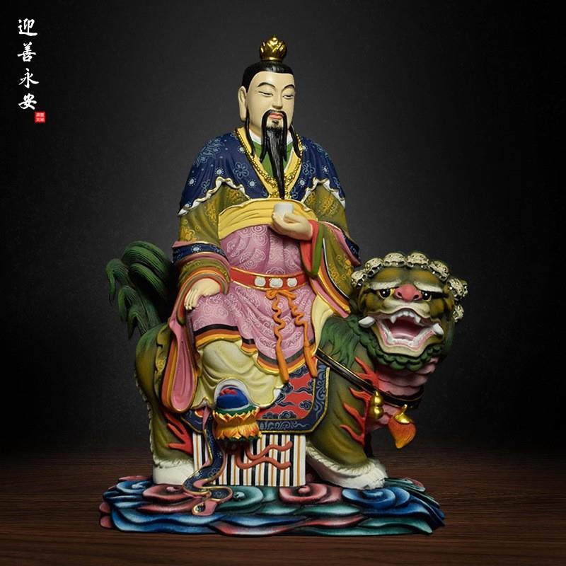 厂家直销太乙真人神像手工木雕彩绘太乙救古天尊樟木家居供奉摆件