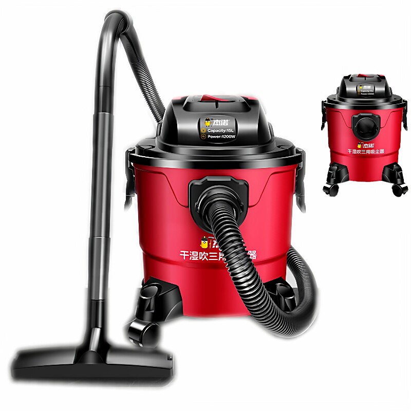 杰诺302-15L吸尘器家用小型不锈钢桶商用干湿两用地毯式吸尘机