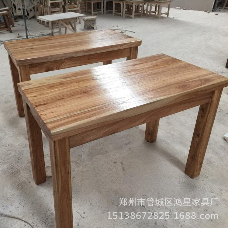 厂家圆桌榆木简式餐桌吃饭桌烧烤桌简约实木咖啡桌茶