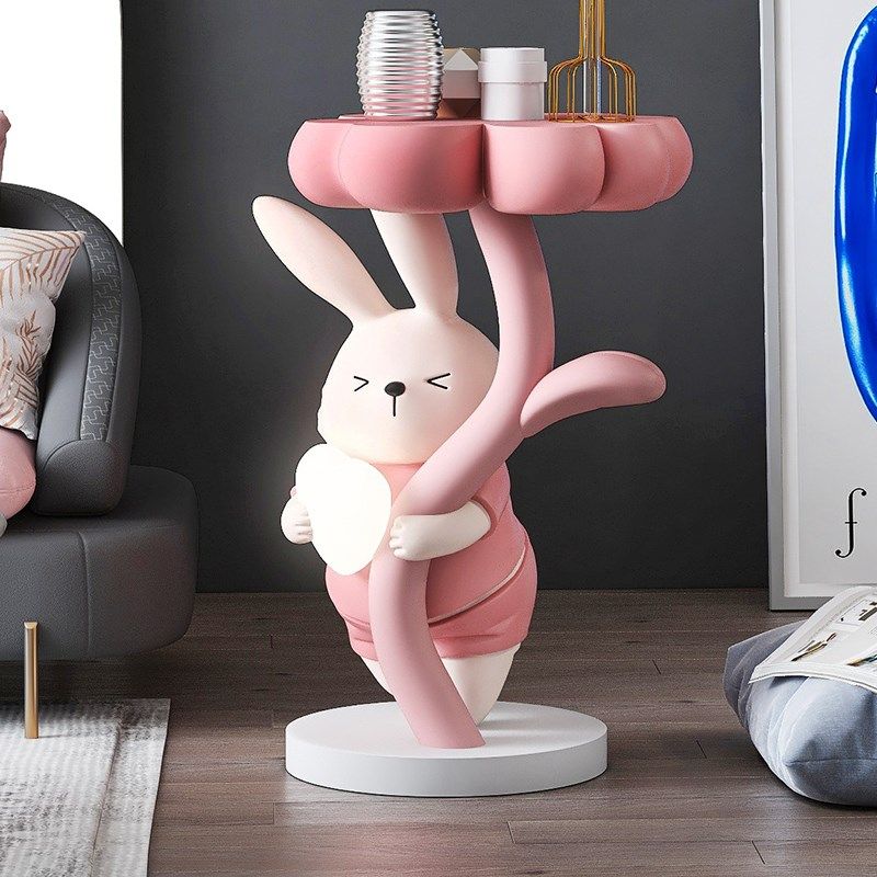 兔子大型落地托盘茶几摆件家居饰品客厅沙发旁边几儿童房床头柜,家居饰品,落地摆件,淘宝优惠券,粉丝福利购,淘宝优惠卷