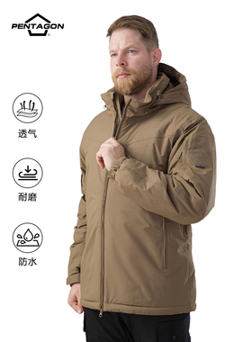 五角战术Pentagon Logan 户外徒步登山可收纳立领帽檐战术棉服