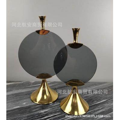 现代简约烛台摆件样板房餐厅电镀玻璃烛台装饰品工艺品软装饰品,特色手工艺,其他特色工艺品,淘宝优惠券,粉丝福利购,淘宝优惠卷