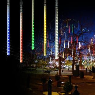 太阳能灯带流星灯串大号10支LED户外防水圣诞节日春节装饰彩灯