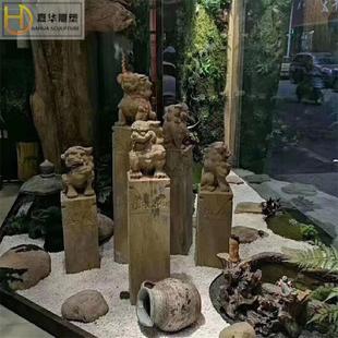 拴马桩石雕仿古貔貅青石狮子中式柱十二生肖栓马庄四神兽直销