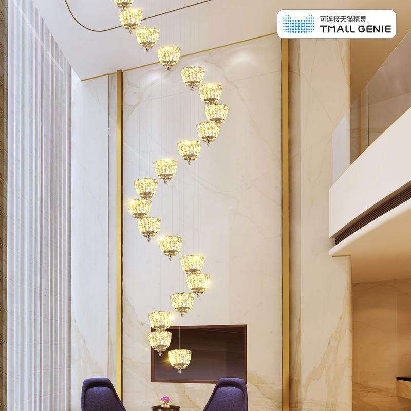 博泳复式楼旋转楼梯吊灯轻奢水晶长吊灯别墅跃层中空客厅大吊灯,清洗/食品/商业设备,风口/风叶/风机配件,淘宝优惠券,粉丝福利购,淘宝优惠卷