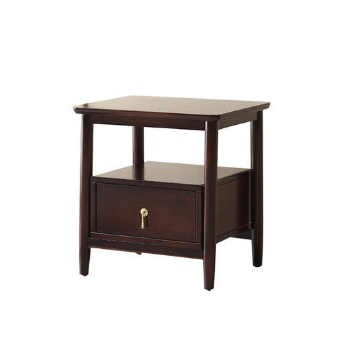 现代简约实木床头柜新中式边几创意小F原木卧室民宿收纳柜子免安