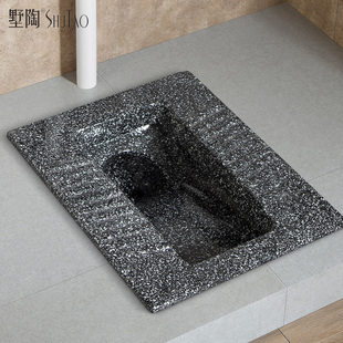 黑色红色陶瓷蹲便器家用卫生间厕所蹲坑式防臭便池蹲厕水箱套装