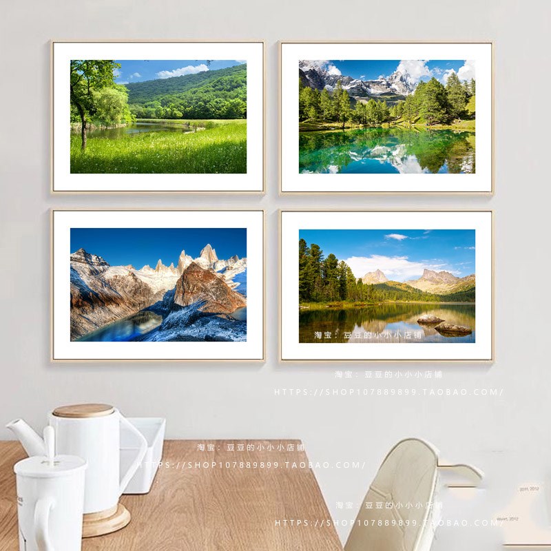 现代轻奢客厅装饰画m沙发背景墙挂画大气风景山水餐厅挂画玄关壁