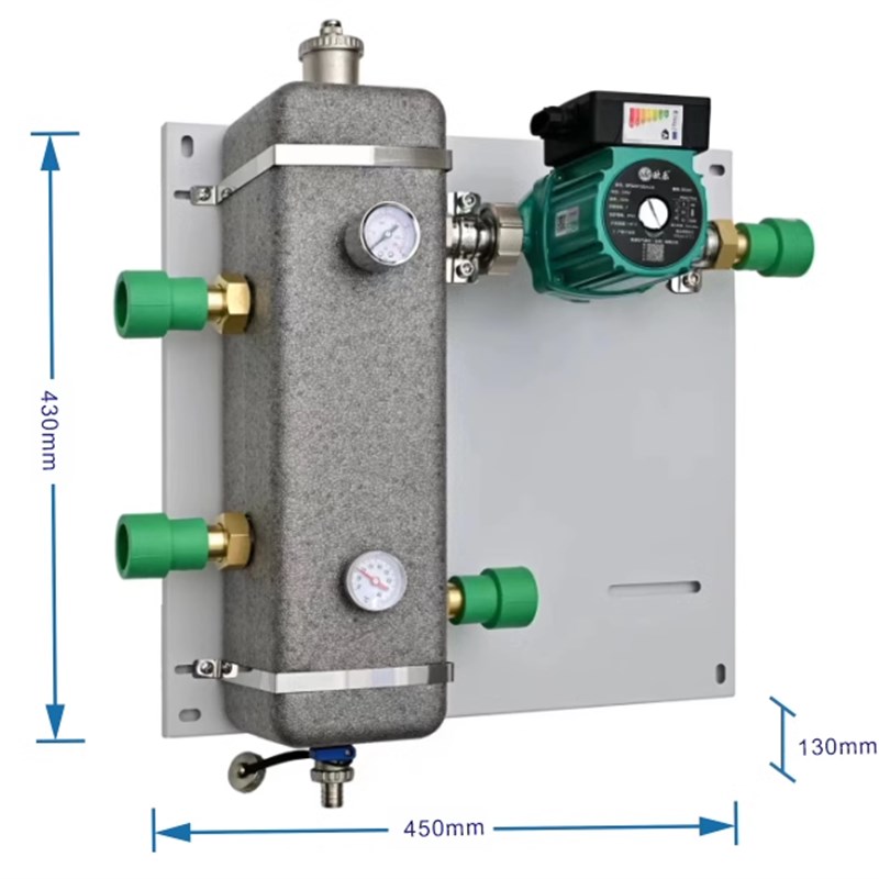 壁挂炉地暖混水中心耦合罐增压循环泵温控系统家用W地暖设备全套