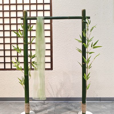 迎宾竹牌中式婚庆造景场景布置国风装饰道具竹筒竿竹排架子