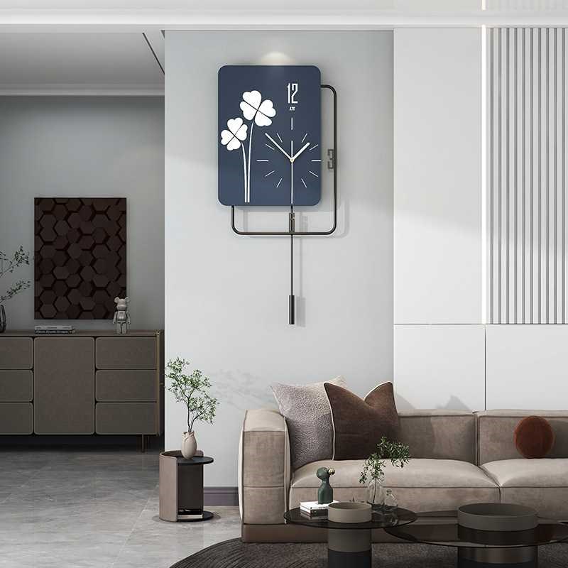 新款中国风简g约挂钟客厅玄关背景装饰画时钟挂墙家用个性创意钟