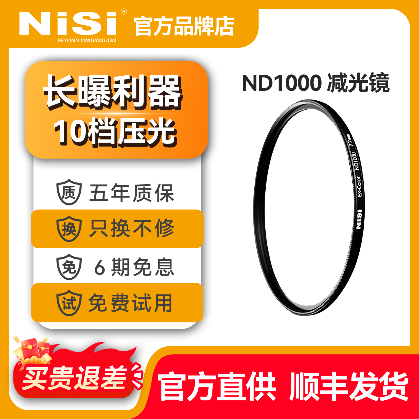 NiSi耐司ND镜中灰镜滤镜保护镜适用佳能索尼尼康富士微单反相机保护镜