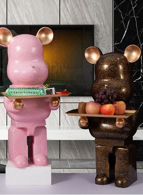 网红暴力熊托盘客厅电视柜大型落地摆件乔迁新Q居礼品家居创意装